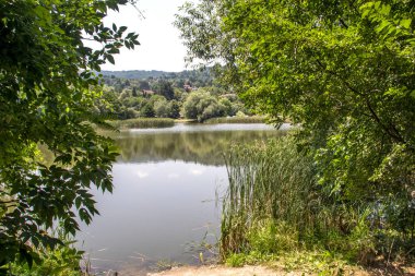 Pancharevo Gölü yaz manzarası, Sofya şehir bölgesi, Bulgaristan