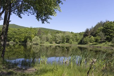 Bulgaristan 'ın Sofya Bölgesi, Lozenska Dağı' ndaki Sua Gabra Gölleri 'nin muhteşem manzarası