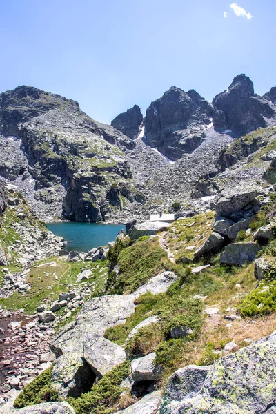 Paesaggio Incredibile Del Lago Spaventoso Cime Kupens Montagna Rila Bulgaria — Foto Stock