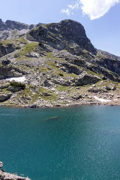 Paysage Incroyable Lac Effrayant Des Sommets Des Kupens Montagne Rila — Photo