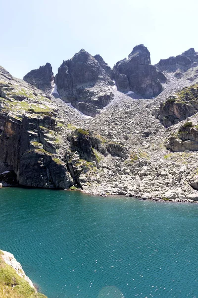 Paysage Incroyable Lac Effrayant Des Sommets Des Kupens Montagne Rila — Photo