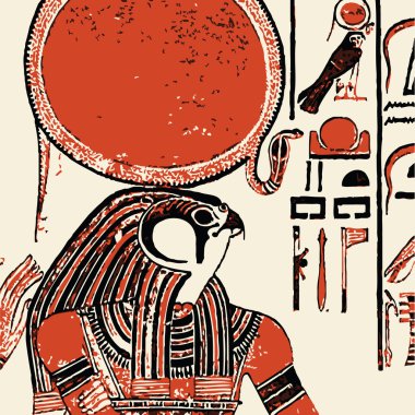 Papyrus with elements of Egyptian ancient history clipart