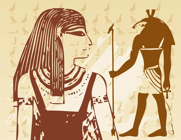 Papiro con elementos de la historia antigua egipcia — Vector de stock