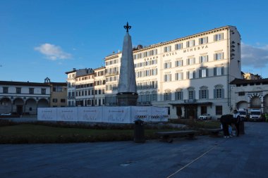 FLORENCE, İTALYA - 05 Aralık 2024: Floransa, Toskana Bölgesi, İtalya 'nın Eski Kenti Panorama