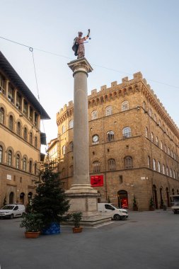 FLORENCE, İTALYA - 05 Aralık 2024: Floransa, Toskana Bölgesi, İtalya 'nın Eski Kenti Panorama