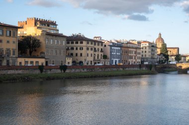 FLORENCE, İTALYA - 05 Aralık 2024: Floransa, Toskana Bölgesi, İtalya 'nın Eski Kenti Panorama