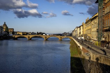 FLORENCE, İTALYA - 05 Aralık 2024: Floransa, Toskana Bölgesi, İtalya 'nın Eski Kenti Panorama