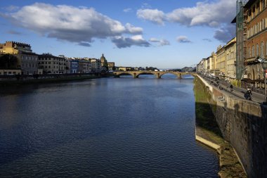 FLORENCE, İTALYA - 05 Aralık 2024: Floransa, Toskana Bölgesi, İtalya 'nın Eski Kenti Panorama