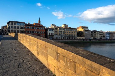 FLORENCE, İTALYA - 05 Aralık 2024: Floransa, Toskana Bölgesi, İtalya 'nın Eski Kenti Panorama