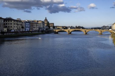 FLORENCE, İTALYA - 05 Aralık 2024: Floransa, Toskana Bölgesi, İtalya 'nın Eski Kenti Panorama