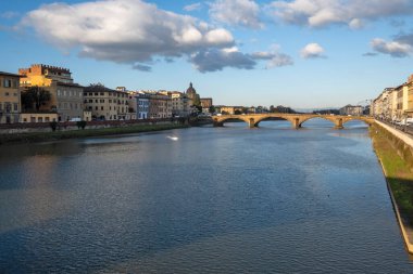 FLORENCE, İTALYA - 05 Aralık 2024: Floransa, Toskana Bölgesi, İtalya 'nın Eski Kenti Panorama