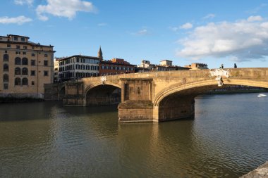FLORENCE, İTALYA - 05 Aralık 2024: Floransa, Toskana Bölgesi, İtalya 'nın Eski Kenti Panorama