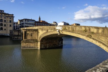 FLORENCE, İTALYA - 05 Aralık 2024: Floransa, Toskana Bölgesi, İtalya 'nın Eski Kenti Panorama