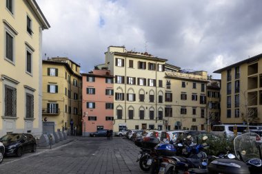 FLORENCE, İTALYA - 05 Aralık 2024: Floransa, Toskana Bölgesi, İtalya 'nın Eski Kenti Panorama