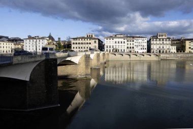 FLORENCE, İTALYA - 05 Aralık 2024: Floransa, Toskana Bölgesi, İtalya 'nın Eski Kenti Panorama