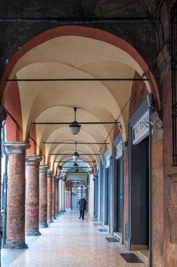 BOLOGNA, İtalya - 07 Aralık 2024: Bologna 'nın Eski Kasabası Panorama, Emilia-Romagna Bölgesi, İtalya