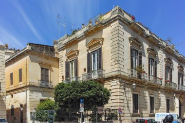 LECCE, İtalya - 12 Mayıs 2024: İtalya 'nın Apulia Bölgesi' ndeki Eski Lecce kasabasının muhteşem manzarası