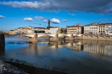FLORENCE, İTALYA - 05 Aralık 2024: Floransa, Toskana Bölgesi, İtalya 'nın Eski Kenti Panorama