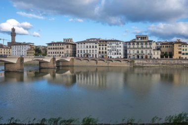 FLORENCE, İTALYA - 05 Aralık 2024: Floransa, Toskana Bölgesi, İtalya 'nın Eski Kenti Panorama