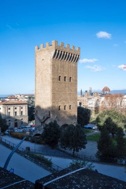 FLORENCE, İTALYA - 05 Aralık 2024: Floransa, Toskana Bölgesi, İtalya 'nın Eski Kenti Panorama