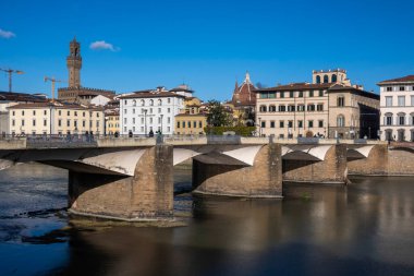 FLORENCE, İTALYA - 05 Aralık 2024: Floransa, Toskana Bölgesi, İtalya 'nın Eski Kenti Panorama