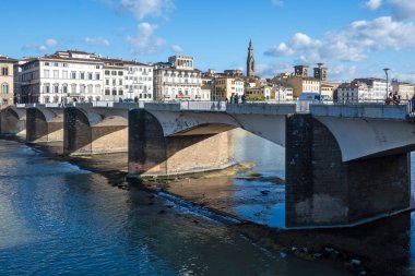 FLORENCE, İTALYA - 05 Aralık 2024: Floransa, Toskana Bölgesi, İtalya 'nın Eski Kenti Panorama