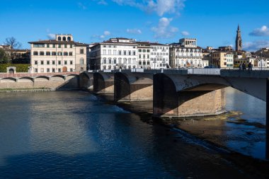 FLORENCE, İTALYA - 05 Aralık 2024: Floransa, Toskana Bölgesi, İtalya 'nın Eski Kenti Panorama