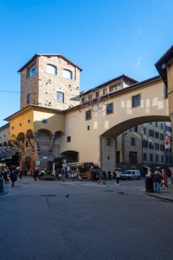 FLORENCE, İTALYA - 05 Aralık 2024: Floransa, Toskana Bölgesi, İtalya 'nın Eski Kenti Panorama