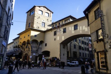 FLORENCE, İTALYA - 05 Aralık 2024: Floransa, Toskana Bölgesi, İtalya 'nın Eski Kenti Panorama