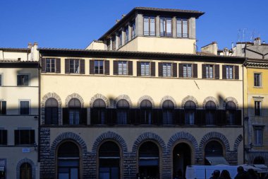 FLORENCE, İTALYA - 05 Aralık 2024: Floransa, Toskana Bölgesi, İtalya 'nın Eski Kenti Panorama