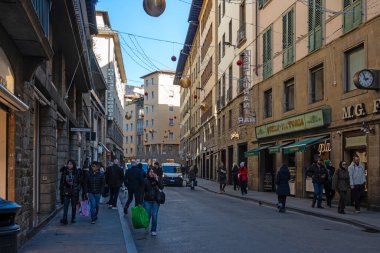 FLORENCE, İTALYA - 05 Aralık 2024: Floransa, Toskana Bölgesi, İtalya 'nın Eski Kenti Panorama