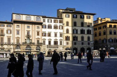FLORENCE, İTALYA - 05 Aralık 2024: Floransa, Toskana Bölgesi, İtalya 'nın Eski Kenti Panorama