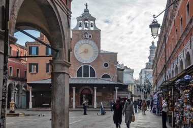 VENICE, İtalya - 05 Aralık 2024: Venedik, Veneto Bölgesi, İtalya 'nın Eski Kenti Panorama