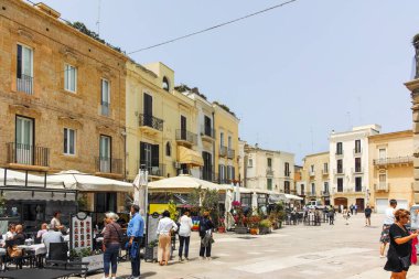 BARI, İtalya - 16 Mayıs 2024: Bari, Apulia Bölgesi, İtalya 'nın Eski Kasabası' nın inanılmaz manzarası