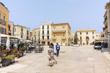 BARI, İtalya - 16 Mayıs 2024: Bari, Apulia Bölgesi, İtalya 'nın Eski Kasabası' nın inanılmaz manzarası