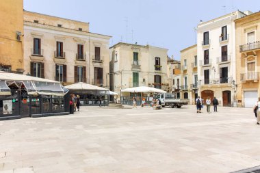 BARI, İtalya - 16 Mayıs 2024: Bari, Apulia Bölgesi, İtalya 'nın Eski Kasabası' nın inanılmaz manzarası