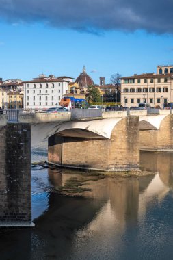 FLORENCE, İTALYA - 05 Aralık 2024: Floransa, Toskana Bölgesi, İtalya 'nın Eski Kenti Panorama
