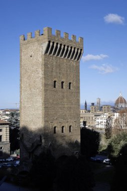 FLORENCE, İTALYA - 05 Aralık 2024: Floransa, Toskana Bölgesi, İtalya 'nın Eski Kenti Panorama