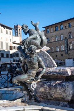 FLORENCE, İTALYA - 05 Aralık 2024: Floransa, Toskana Bölgesi, İtalya 'nın Eski Kenti Panorama