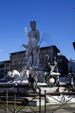 FLORENCE, İTALYA - 05 Aralık 2024: Floransa, Toskana Bölgesi, İtalya 'nın Eski Kenti Panorama