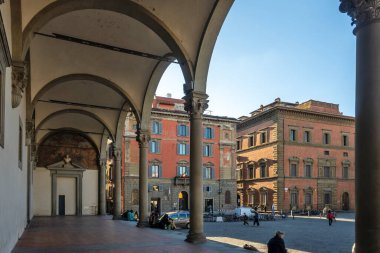 FLORENCE, İTALYA - 05 Aralık 2024: Floransa, Toskana Bölgesi, İtalya 'nın Eski Kenti Panorama