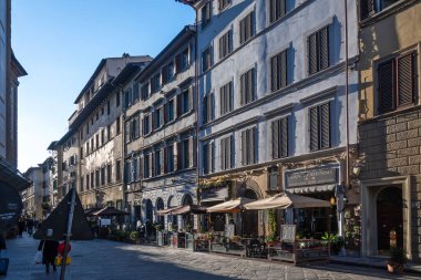 FLORENCE, İTALYA - 05 Aralık 2024: Floransa, Toskana Bölgesi, İtalya 'nın Eski Kenti Panorama