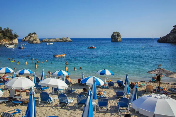 PARGA, GREECE - 5 AĞUSTOS 2024: Parga, Epirus, Yunanistan 'ın şaşırtıcı yaz manzarası