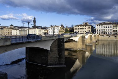 FLORENCE, İTALYA - 05 Aralık 2024: Floransa, Toskana Bölgesi, İtalya 'nın Eski Kenti Panorama