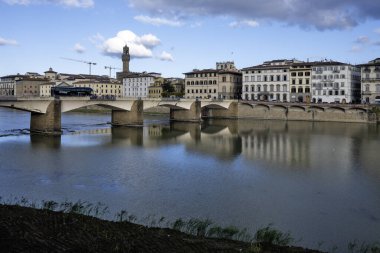 FLORENCE, İTALYA - 05 Aralık 2024: Floransa, Toskana Bölgesi, İtalya 'nın Eski Kenti Panorama