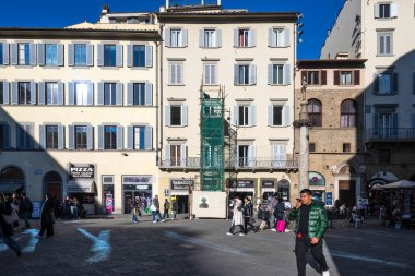 FLORENCE, İTALYA - 05 Aralık 2024: Floransa, Toskana Bölgesi, İtalya 'nın Eski Kenti Panorama