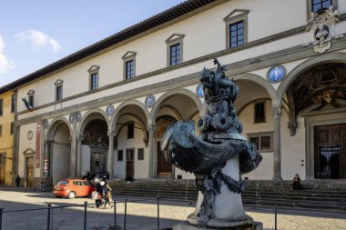 FLORENCE, İTALYA - 05 Aralık 2024: Floransa, Toskana Bölgesi, İtalya 'nın Eski Kenti Panorama