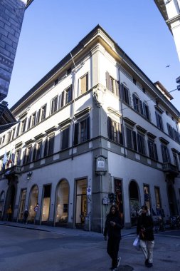 FLORENCE, İTALYA - 05 Aralık 2024: Floransa, Toskana Bölgesi, İtalya 'nın Eski Kenti Panorama