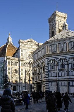FLORENCE, İTALYA - 05 Aralık 2024: Floransa, Toskana Bölgesi, İtalya 'nın Eski Kenti Panorama