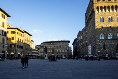 FLORENCE, İTALYA - 05 Aralık 2024: Floransa, Toskana Bölgesi, İtalya 'nın Eski Kenti Panorama